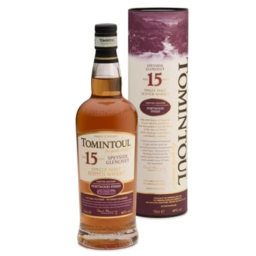 Tomintoul 15 éves Portwood Finish whisky DRS (0,7L / 46%)