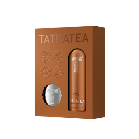Tatratea 42% - Őszibarack ajándékcsomag flaskával DRS (0,7L / 42%)