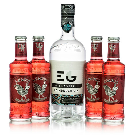 Edinburgh Dry gin + 4 db J.Gasco Prémium Cseresznyés tonic (0,7L + 4x0,2L / 43%)