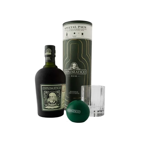 DIPLOMATICO EXCLUSIVA RUM (DÍSZDOBOZBAN POHÁRRAL  ÉS JÉGGÖMB KÉSZÍTŐVEL) [40%|0.7L]